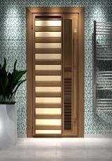  Дверь в баню 1,90х0,70 со стеклом термо липа №1