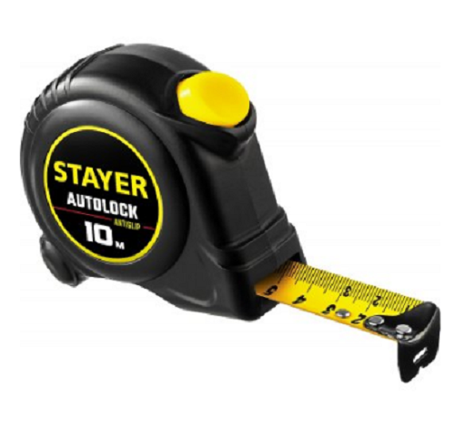  Рулетка 10м 25мм с автостопом 2-34126-10-25