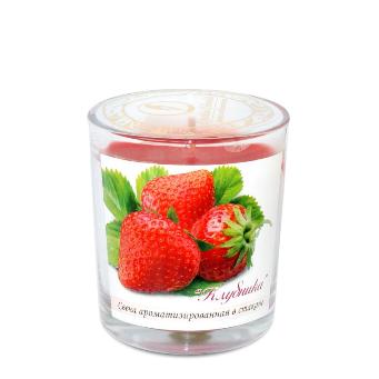  Свеча аромат Клубника стекл стак 321306