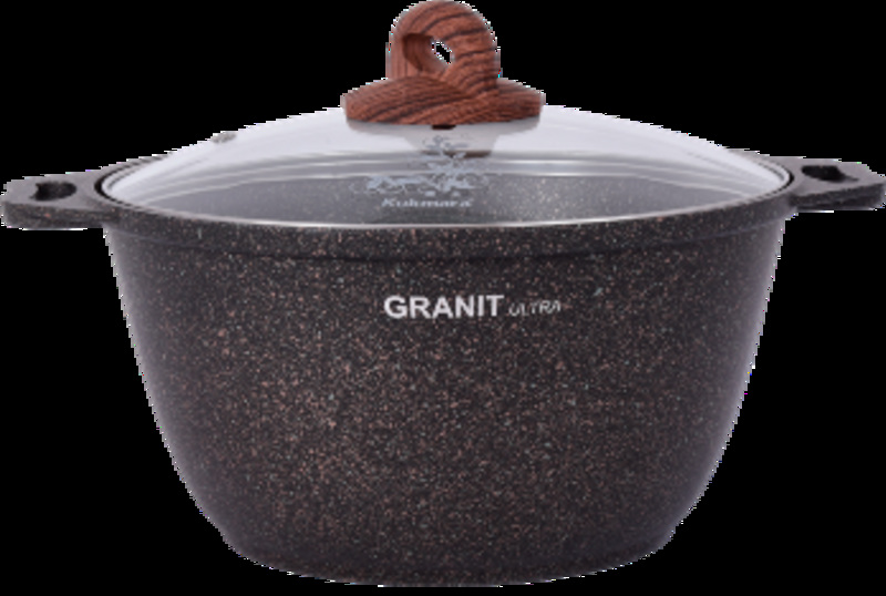  Кастрюля алюм лит а/приг 3,0л кго32а стекл.крышка Granit ultra оригинал