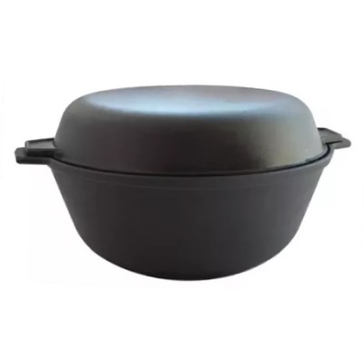  Котел чугунный 3л с чугунной крышкой-сковородой к33 Камская посуда