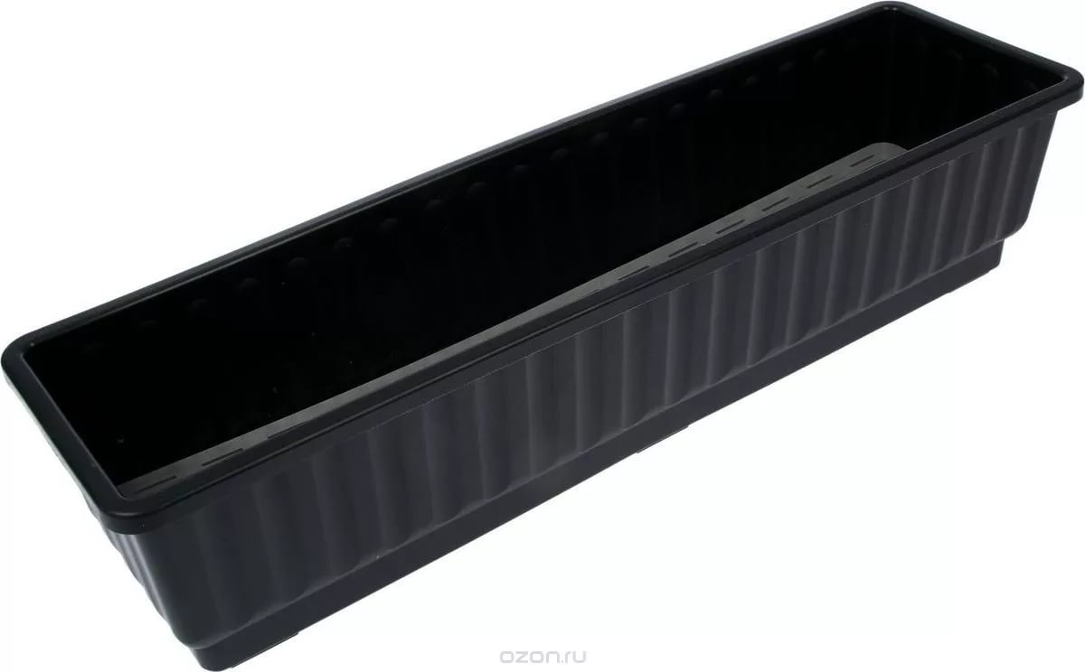  Ящик для цветов и рассады 440*190*85 б/дрен.решетки черный М024 Радиан