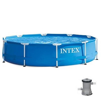  Бассейн каркасный 305х76см Intex 28202 Metal Frame с насосом