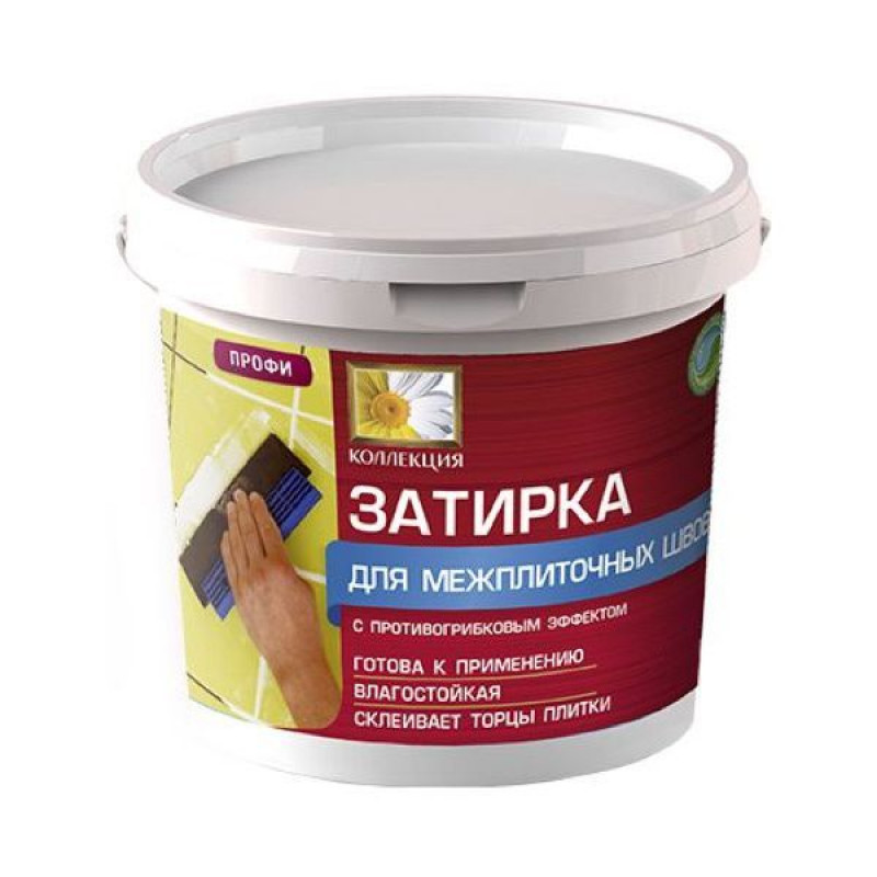  Затирка готовая для плитки Коллекция белая 0,8кг Ижсинтез 