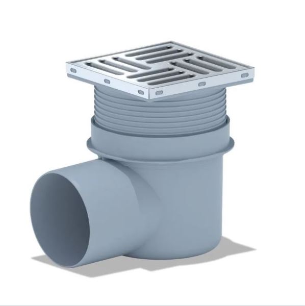  Трап d-110 150х150 верт.реш.из нерж.нерег.с гидрозатвором TA1612 Ани