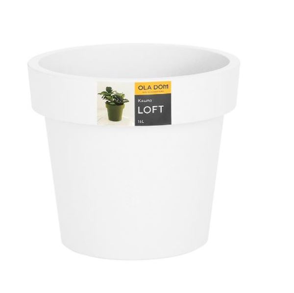  Кашпо 16л Loft белый OLA DOM