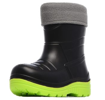  Сапожки дет. р.29-30 утепл флисом арт.1337У Каспер черно-зел ЭВА 