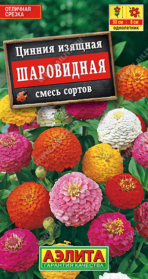  Цинния Шаровидная смесь цв Аэлита