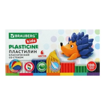  Пластилин 6цв Brauberg 106435