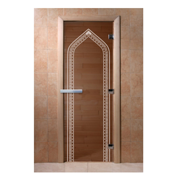  Дверь банная 190х70см Арка бронза 8мм стекло DW01015