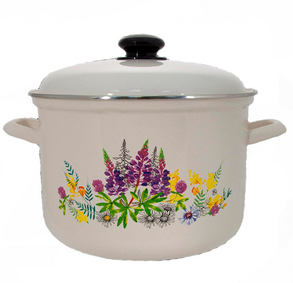  Кастрюля 2,9л эмалированная Люпины С-16111/4Жм