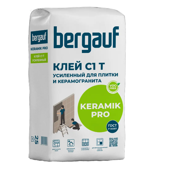  Клей плиточный усиленный 25кг Keramik Pro Bergauf