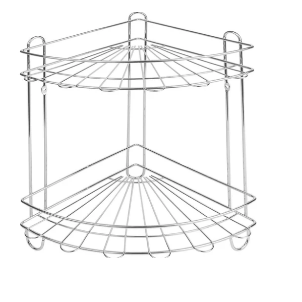  Полка для ванной 2-ярусная угловая AE-435A хром 037164 Sakura