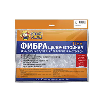  Фибра полипропиленовая 12мм 600г Оптилюкс Ижсинтез