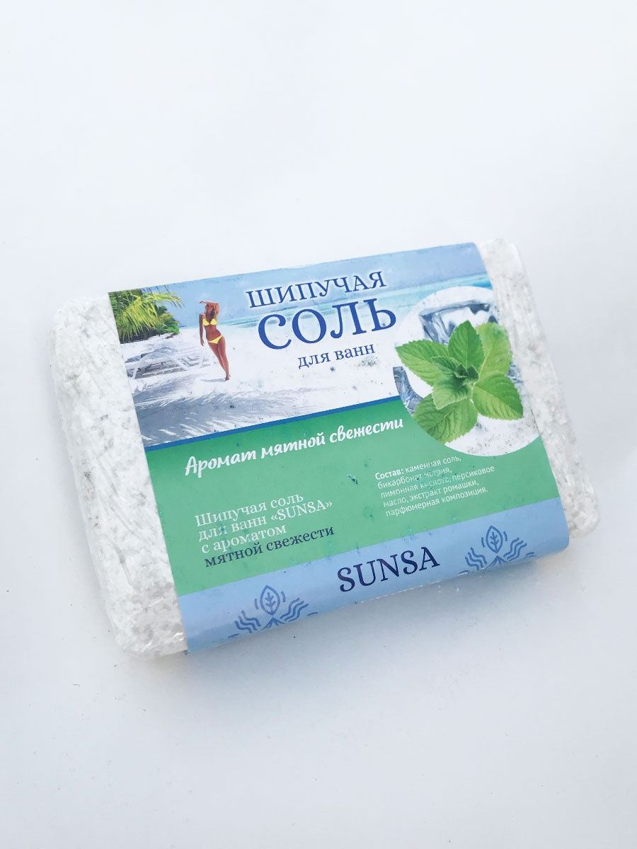  Соль для ванн шипучая Sunsa Мятная свежесть 0,9 кг СД-0040