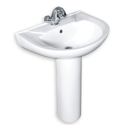  Умывальник-тюльпан с пьедесталом Элеганс с отв белый