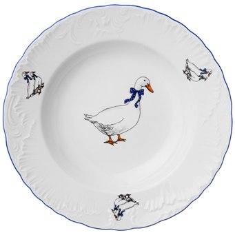  Тарелка суповая 22,5см 676-040 Гуси Рококо