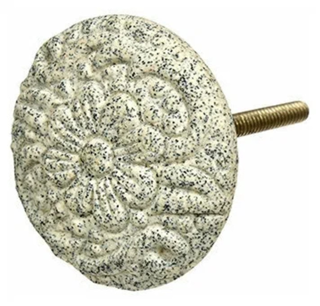  Ручка керам.для мебели BLUMEN HAUS Каменный цветок белый матовый 300/6