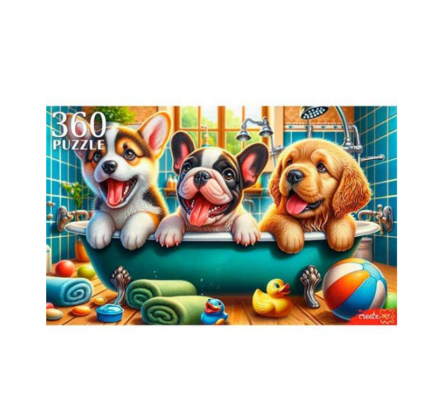  Пазл 360 Щенки в ванной Х360-0188