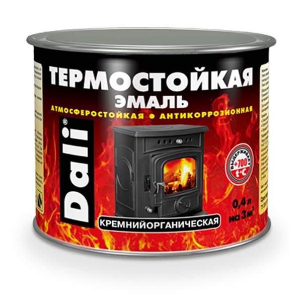  Эмаль термостойкая серебро 0,4л DALI арт.80207 Рогнеда