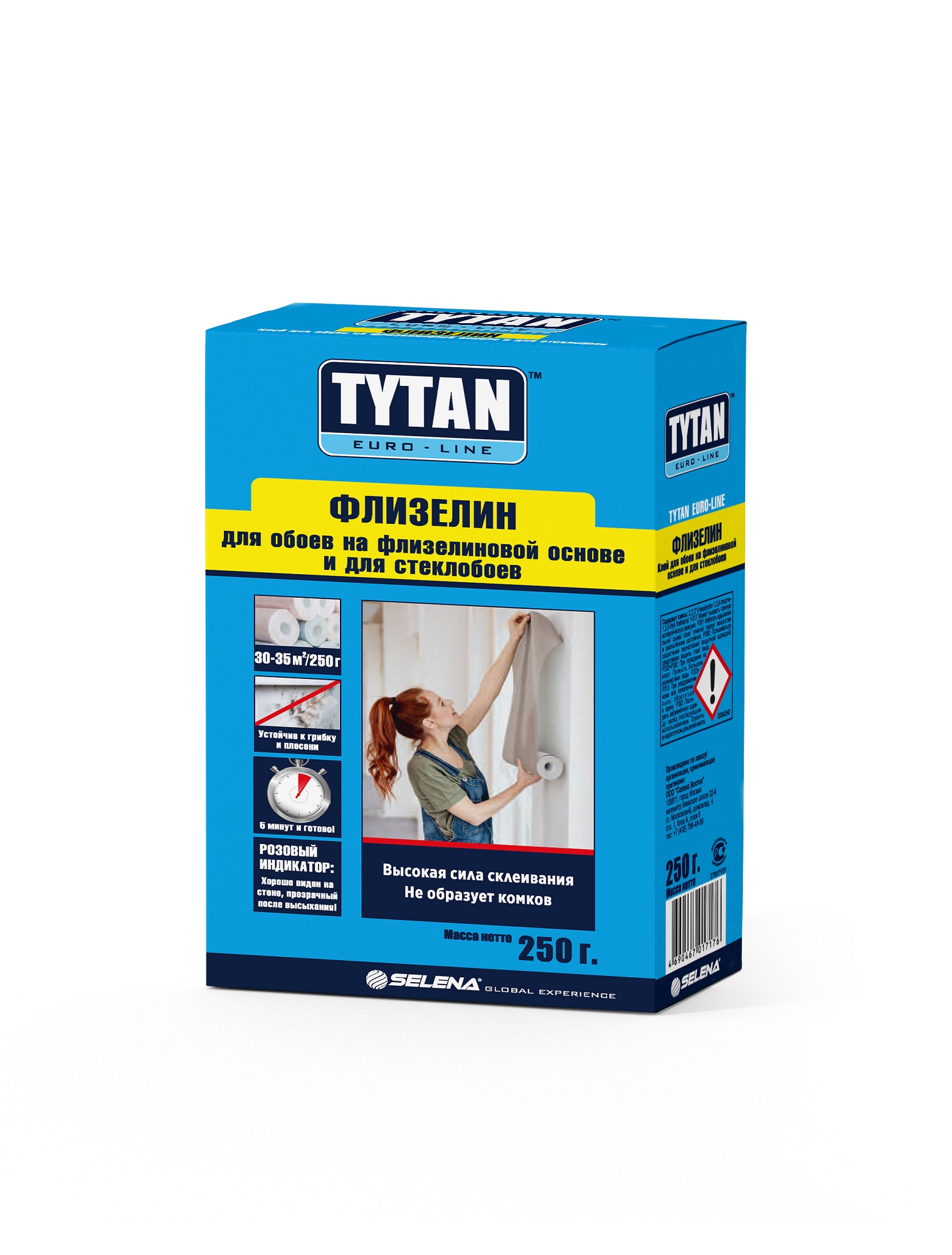  Клей обойный 250г Флизелин Euro-Line флизелин и стеклообои с индикатором TYTAN