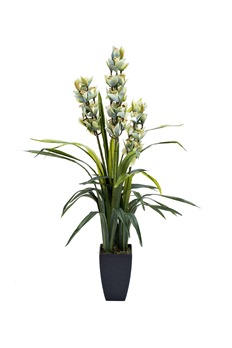  Орхидея CYMBIDIUM искусств. лаймовая в горшке h110см 29BJ-911-33 GARDA DECOR