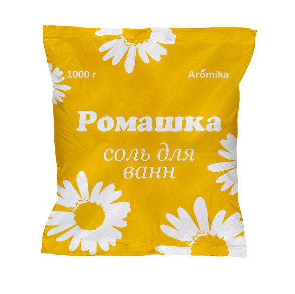  Соль для ванн 1000г Ромашка Аромика