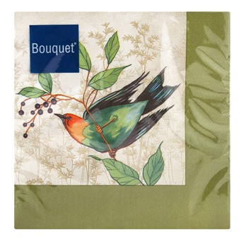  Салфетки бумажн. Bouquet 3-х сл 20шт Рис.с птицами 33х33см 25244