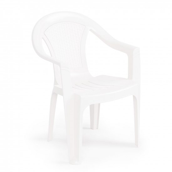  Кресло пласт Плетенка М8536 белое (уп.4)
