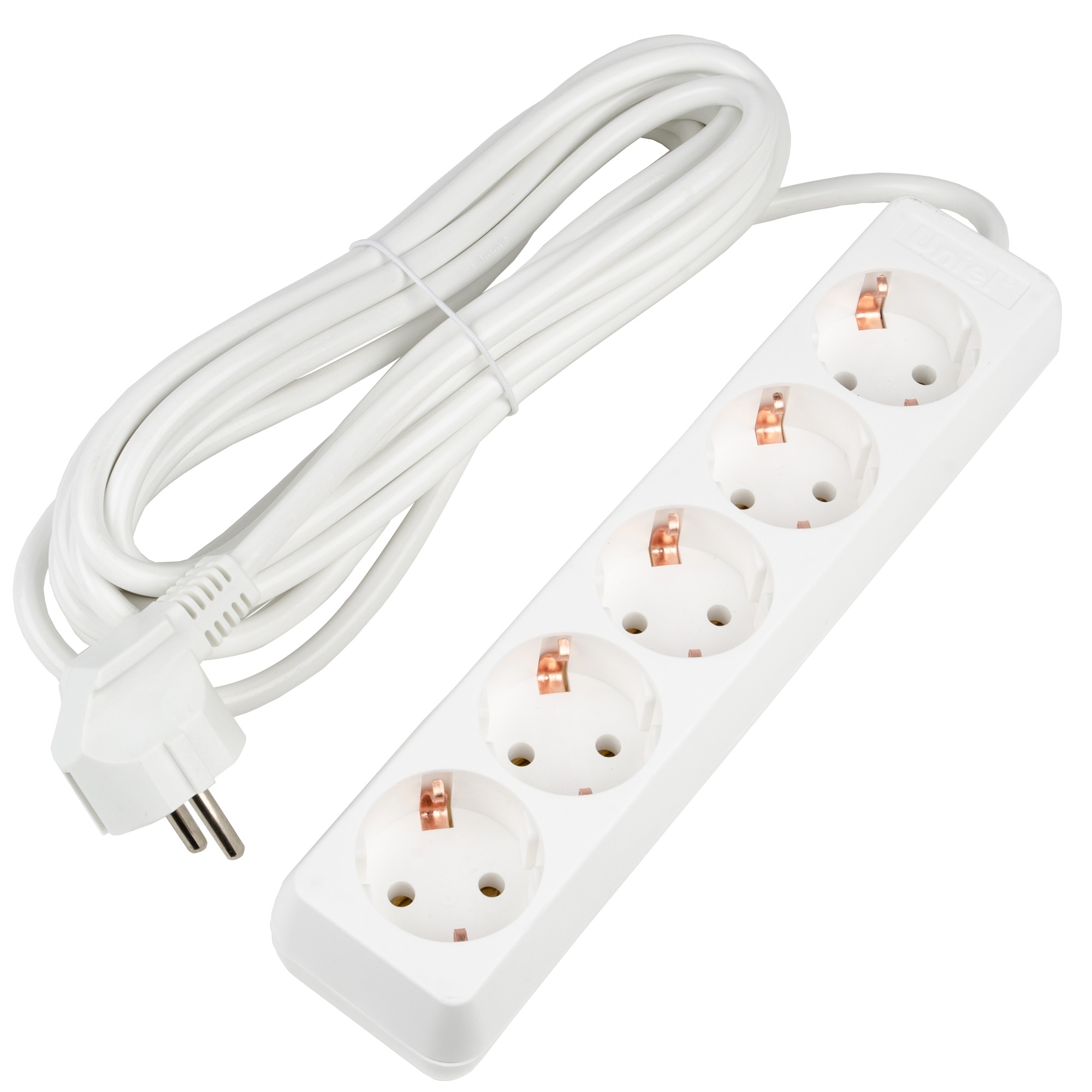  Удлинитель 5-местный 5м c/з 16A Ultra бел S-GCU5-5 Uniel UL-00010009