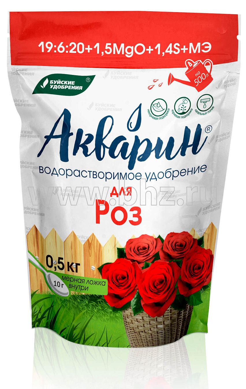  Удобрение для роз Акварин 0,5 кг дой-пак БХЗ