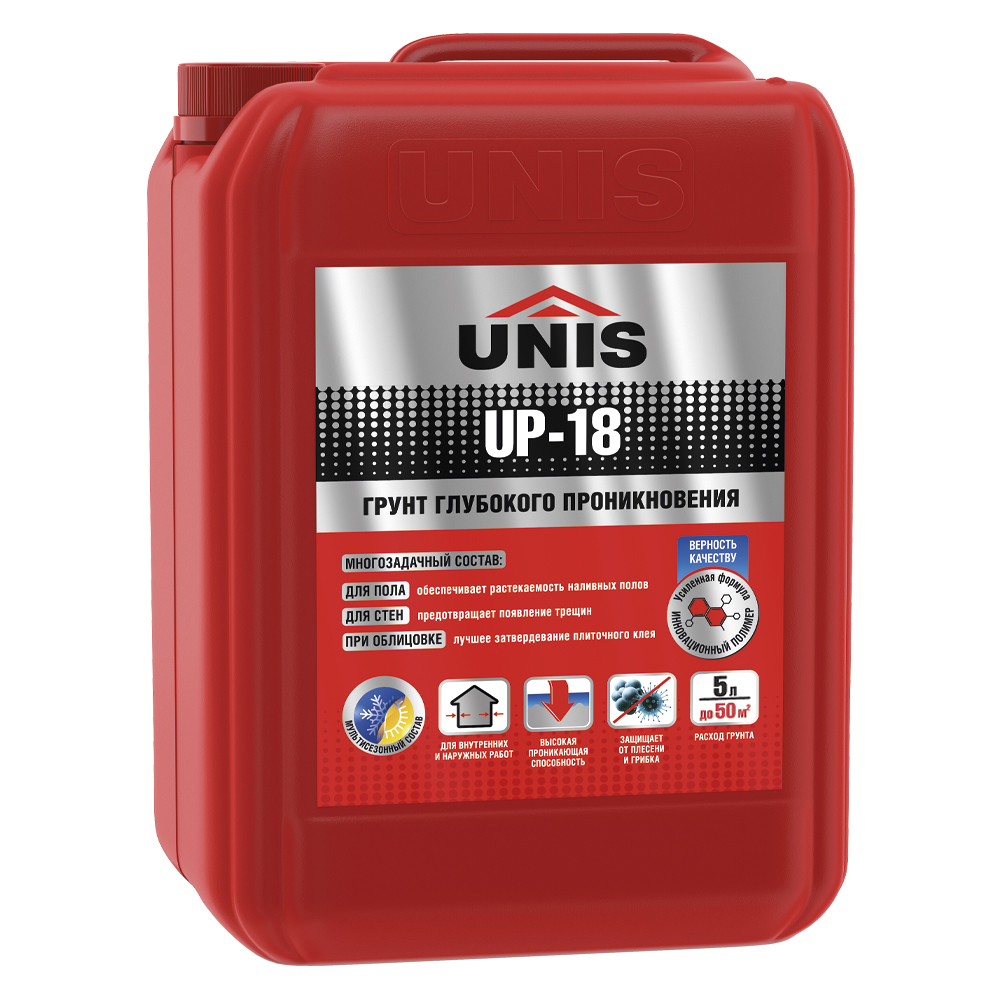  Грунтовка глубок. проник.д/нар и вн.работ 10л акрил UP-18 Юнис 