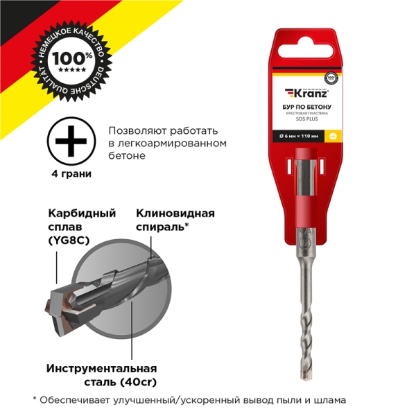  Бур SDS+ 6*110 KR-91-0452