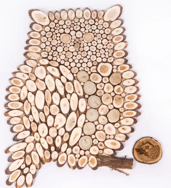  Панно деревянное для бани 60*45см Сова можжевельник Люблю баню