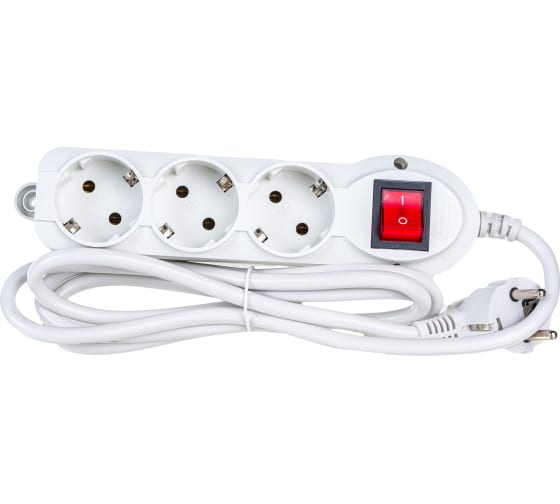  Удлиннитель 3-х местный S-303 16А 3500W 1,8м Спутник