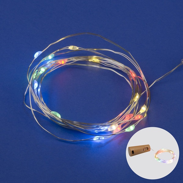  Гирлянда св/д Роса 2м 20LED разноцвет IP20 на батарейках ULD-S0200-020/SCR/3LR MULTI