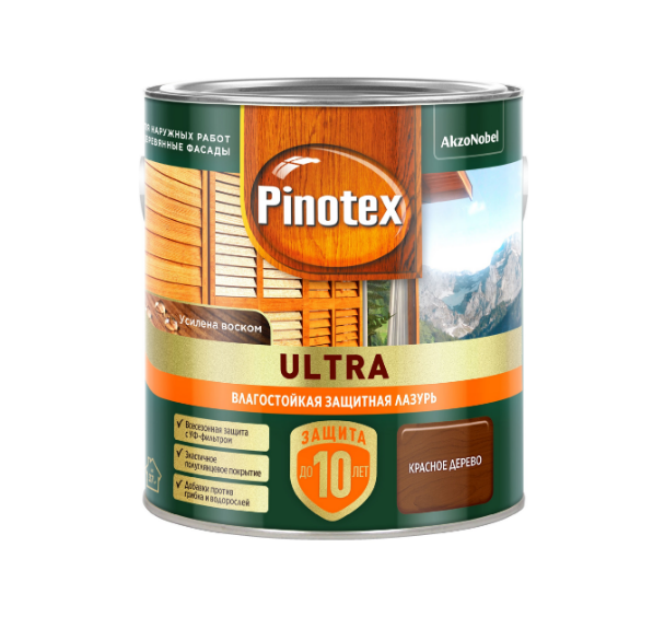  Влагостойкая лазурь Pinotex Ultra 2,5л красное дерево 