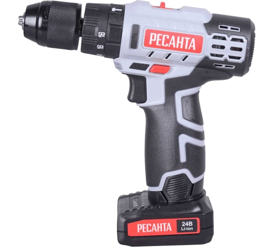  Дрель-шуруповерт аккум 24В ударн 2АКБ 2Ач, ЗУ  ДА-24-2ЛК-у 75/14/8 Ресанта