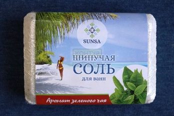  Соль для ванн шипучая Sunsa Зеленый чай 0,9 кг СД-0045