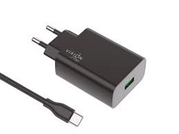  Комплект зарядного устройства Type-C 2,4А, сетевое устройство Vixion VH02c черное 525031