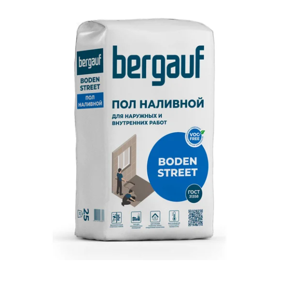  Наливной пол для наружных и внутренних работ 25кг Boden Street Bergauf