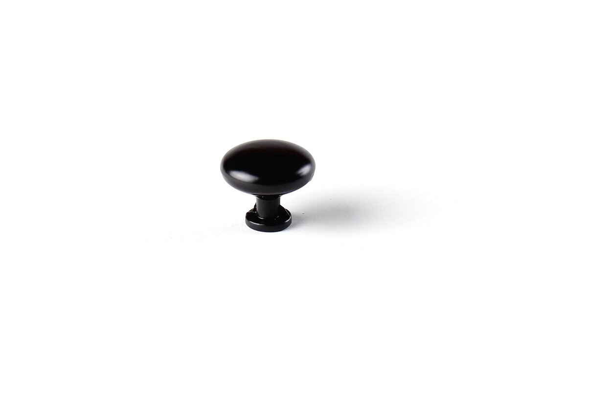  Ручка мебельная кнопка 25мм черн L4.knob05BL Larvij 