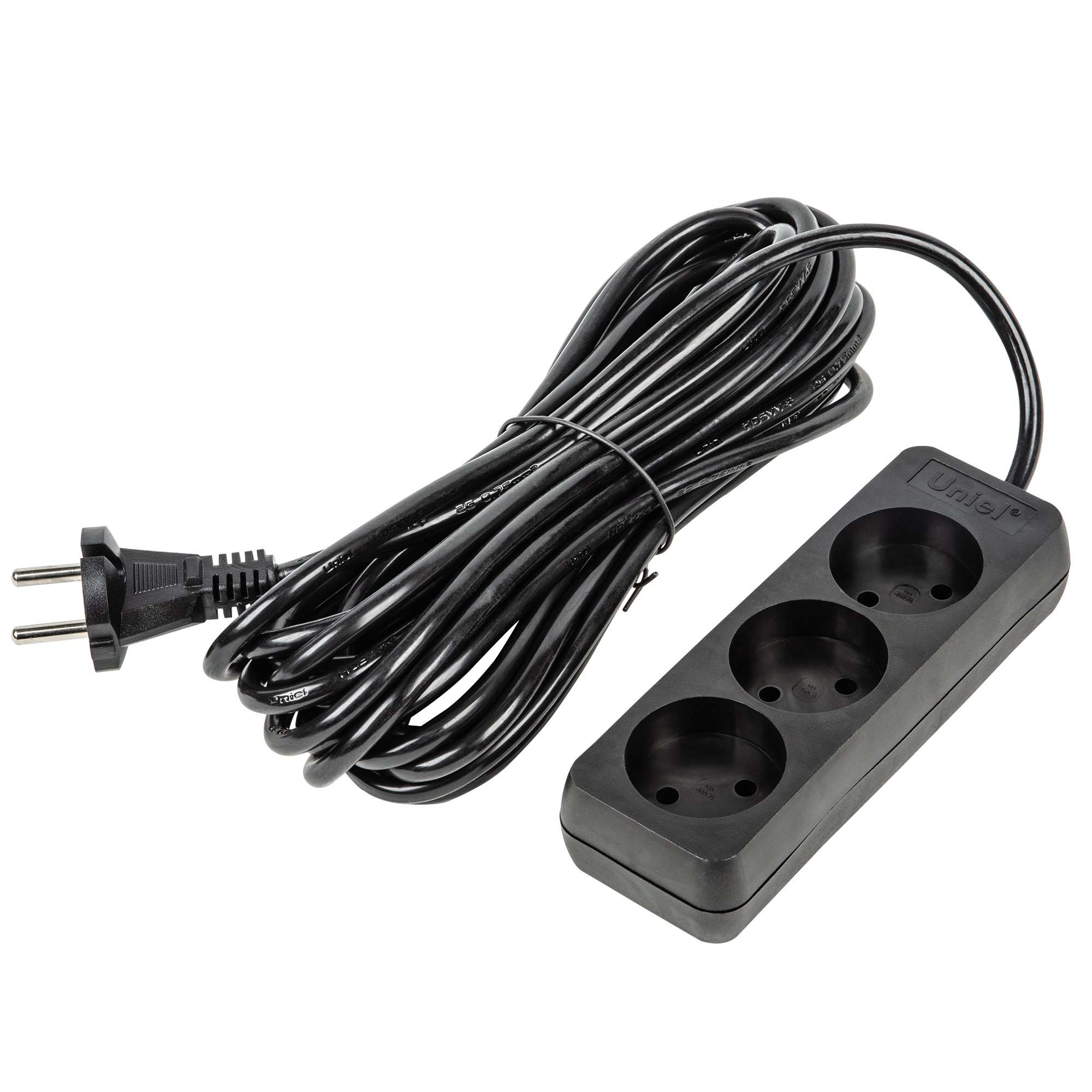  Удлинитель 3-местный 7м б/з Ultra черн S-CU3-7 Uniel UL-00009987