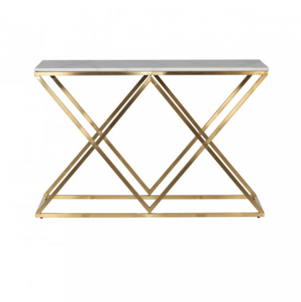  Консоль искусственный белый мрамор/мат.золото 120х40х78 GARDA DECOR