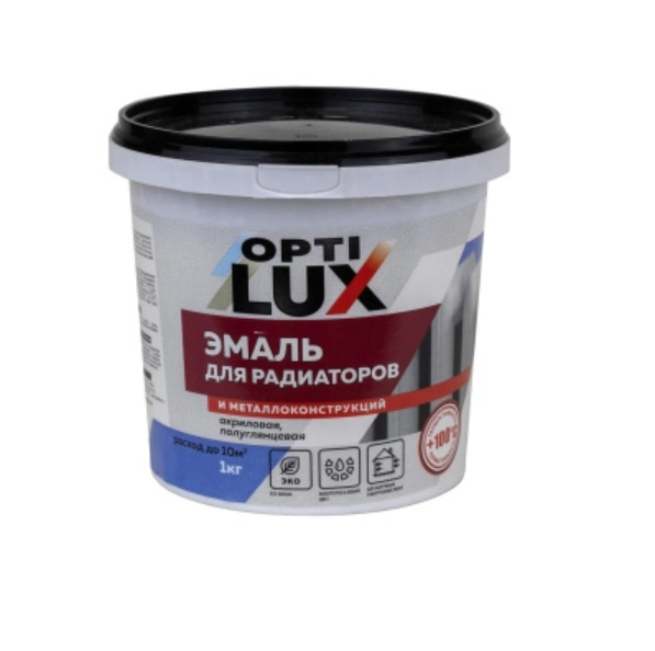  Эмаль для радиаторов и металла акриловая 1кг Оптилюкс Ижсинтез Ж