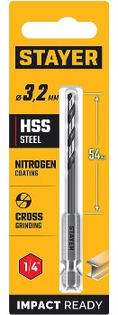  Сверло по металлу 3,2мм под биту НЕХ-1/4" 29603-3,2 Stayer