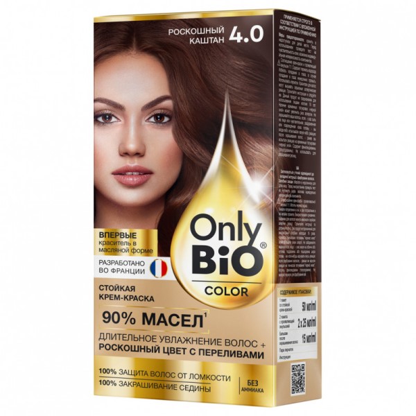  Краска для волос4.0 Роскошный каштан Only Bio Color 