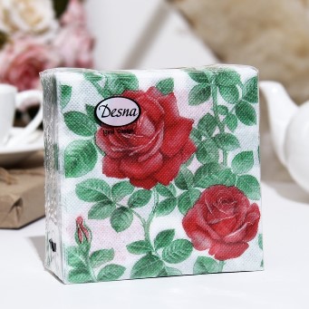  Салфетки бумажн. Desna Design 1-но сл 40шт 24*24 Англ.роза 57439