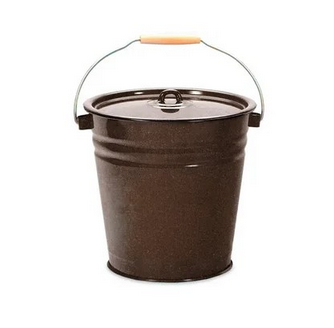  Ведро эмал. 12л коричневый рябчик с крышкой С1124ЦДР/РК 121945