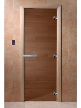  Дверь банная 180х70см Бронза 8мм стекло DoorWood DW00014